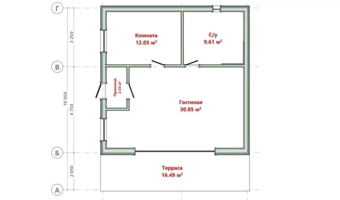 Проект каркасного дома «47» 8х10 м