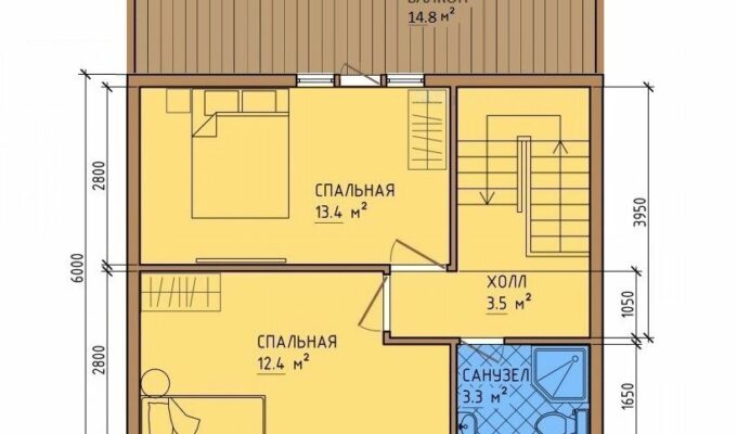 Каркасный дом «4265-101» 7х8 м