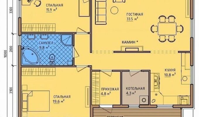 Каркасный дом «4264-130» 10х13 м