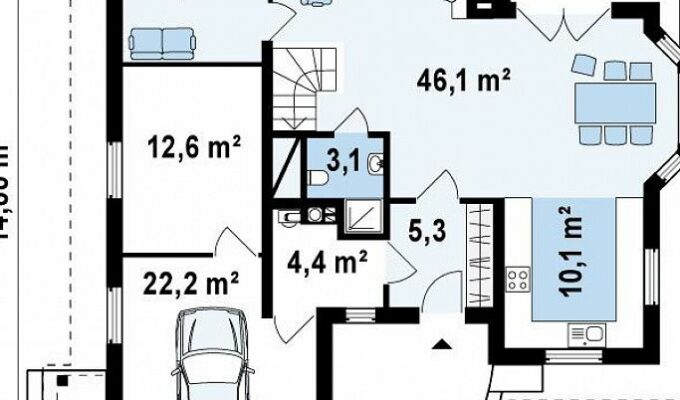 Каркасный дом «4418-242» 14х13 м