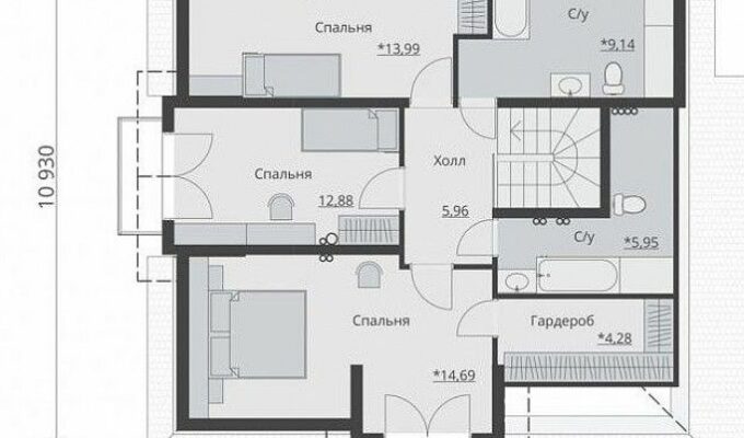 Каркасный дом «4783-218» 11х11 м