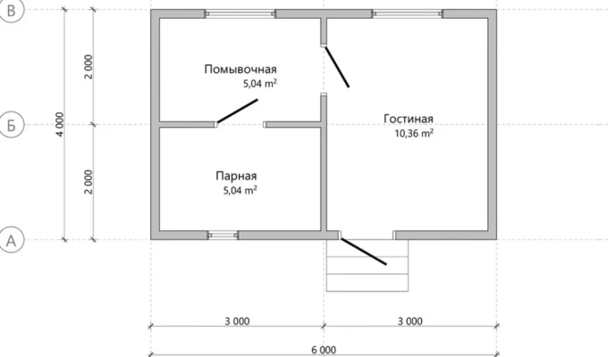 Проект каркасного дома «1» 4х6 м