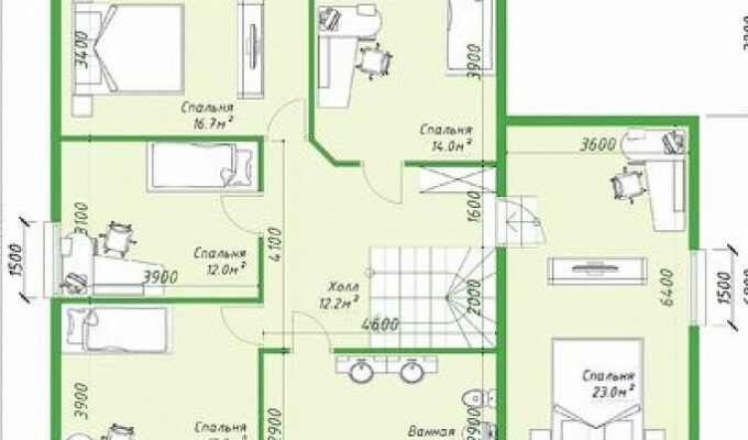 Каркасный дом «4381-248» 12х12 м