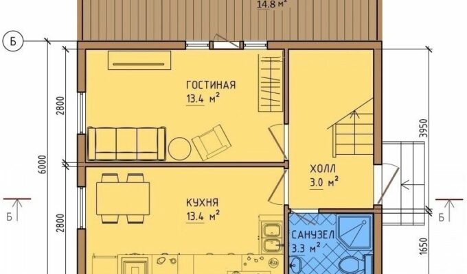 Каркасный дом «4265-101» 7х8 м