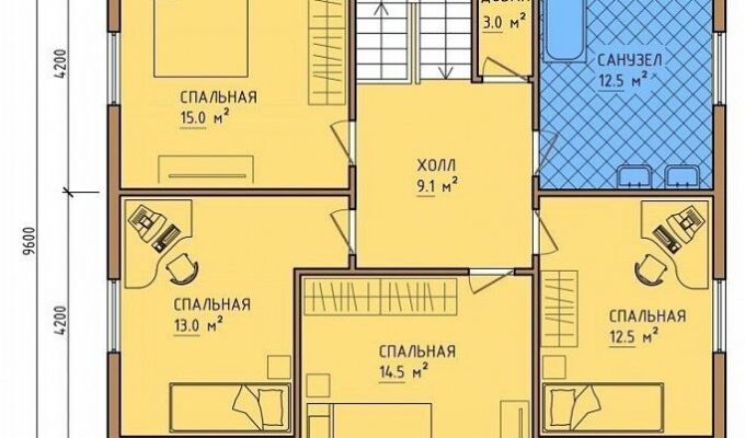 Каркасный дом «4589-238» 11х12 м