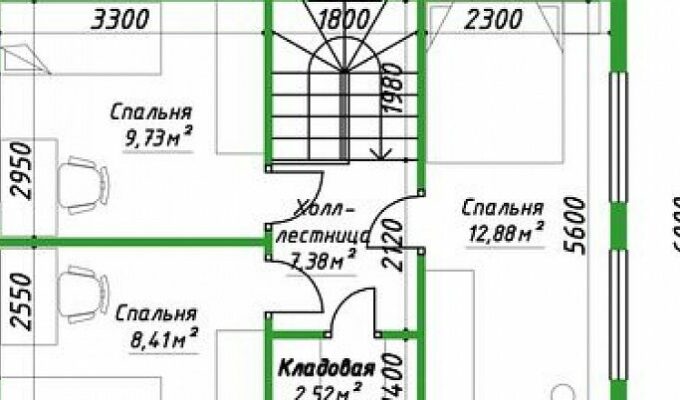 Каркасный дом «4405-96» 6х8 м