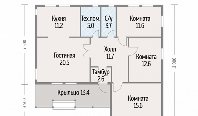 Каркасный дом «Песня 2-110» 11х12 м