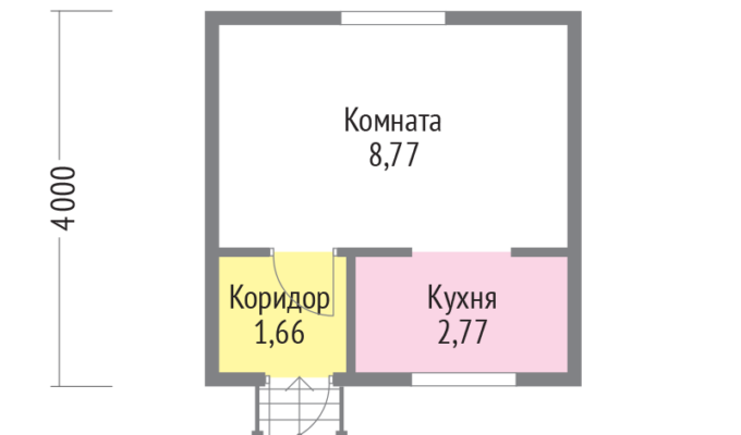 Каркасный дом «KD-13» 4х4 м