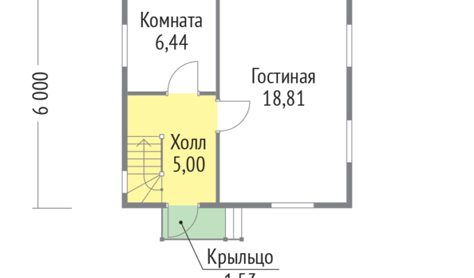 Каркасный дом «KD-52» 5х6 м